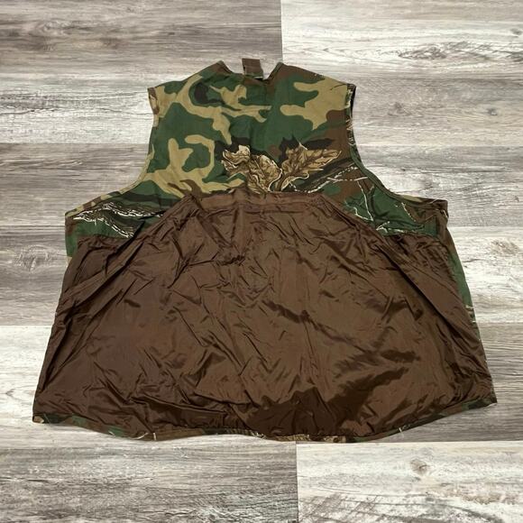 Vintage Northwest Territory Vest Hunting Camo Men's 2XL Cargo 90s Green Brown - Picture 2 of 7